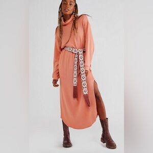 Free People Coral Long Sleeve Dress